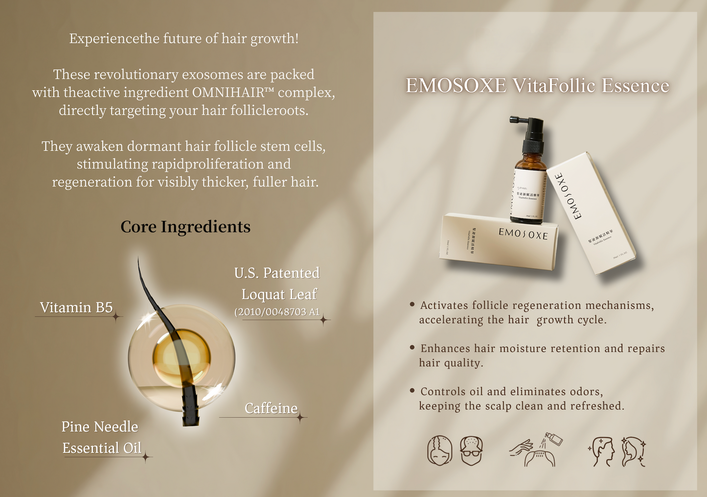 3 Pack Exosome EMOSOXE VitaFollic Essence (30ml)