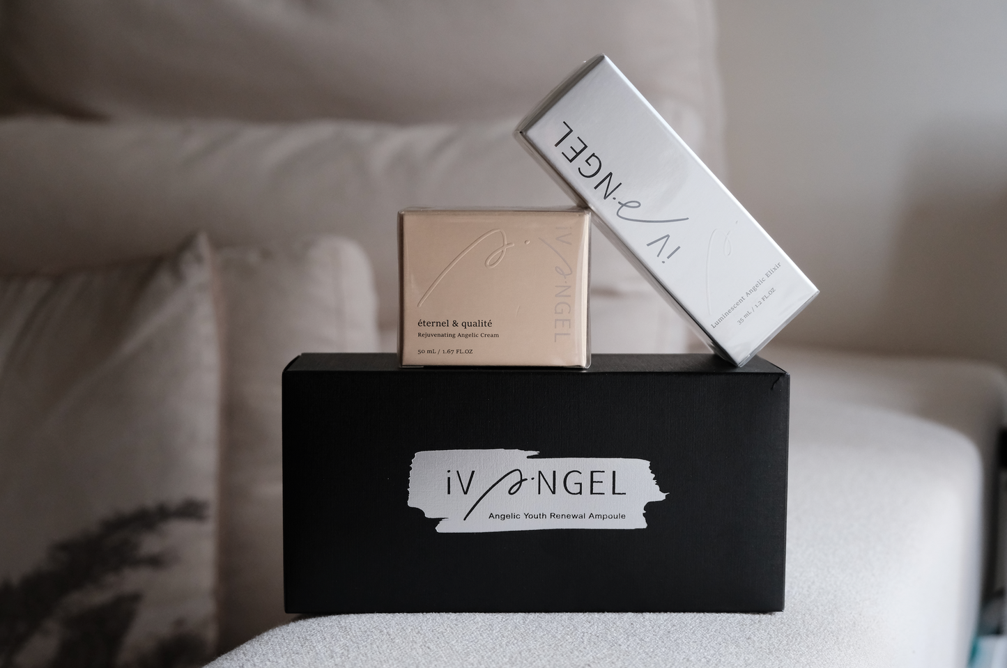 EXOSOME Rejuvenating Angelic Cream (50ml) + Exosome Angelic Youth Renewal Ampoule (5 Bottles/Case) + Exosome Luminescent Angelic Elixir (35ml)